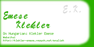 emese klekler business card